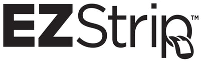the logo of EZStrip with a illustration of a tongue with a melt strip coming out of the letter "p"