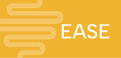 an image of white ease text on a yellow background